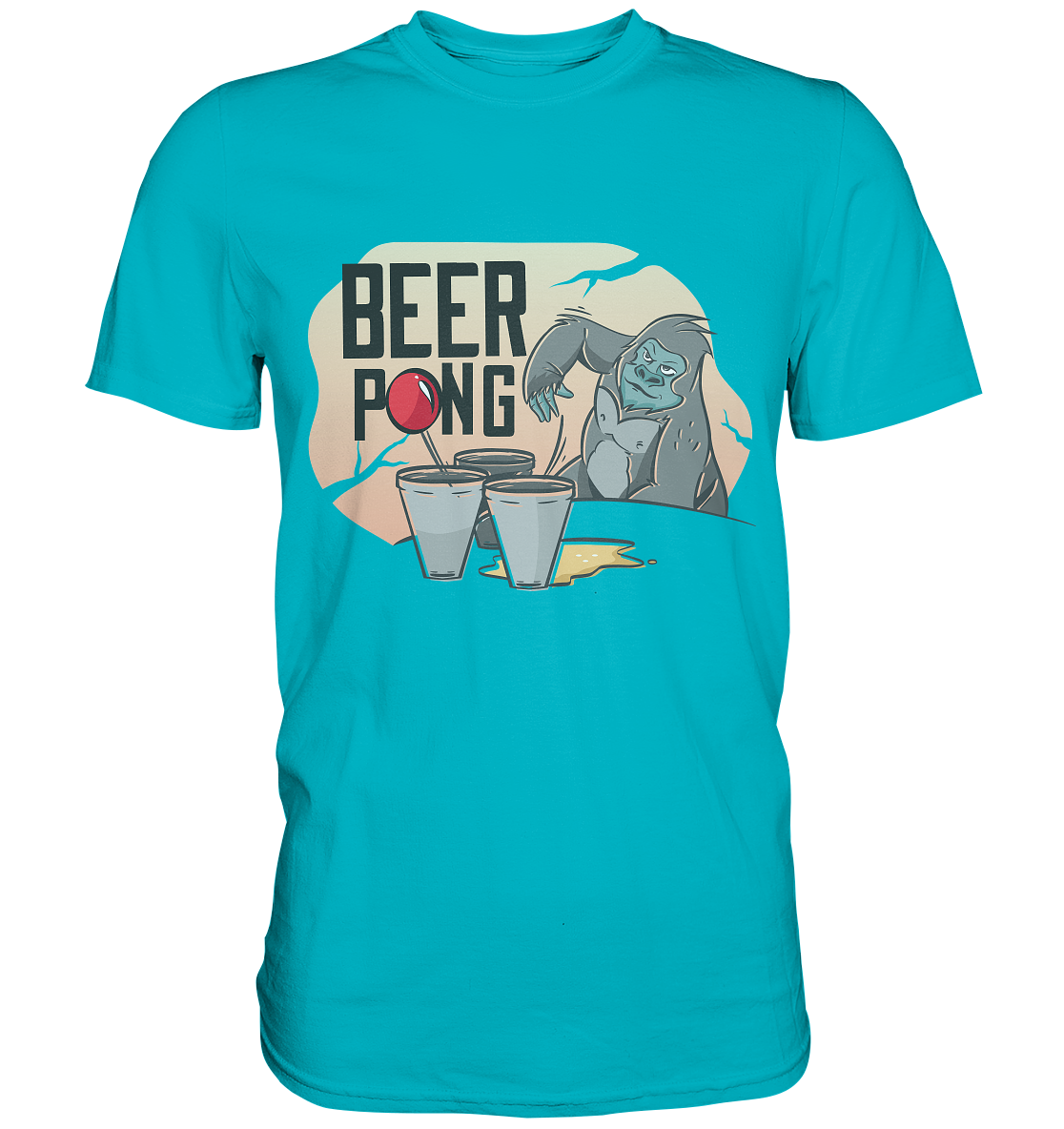 Bier - Beer Pong Gorilla  - Premium Shirt