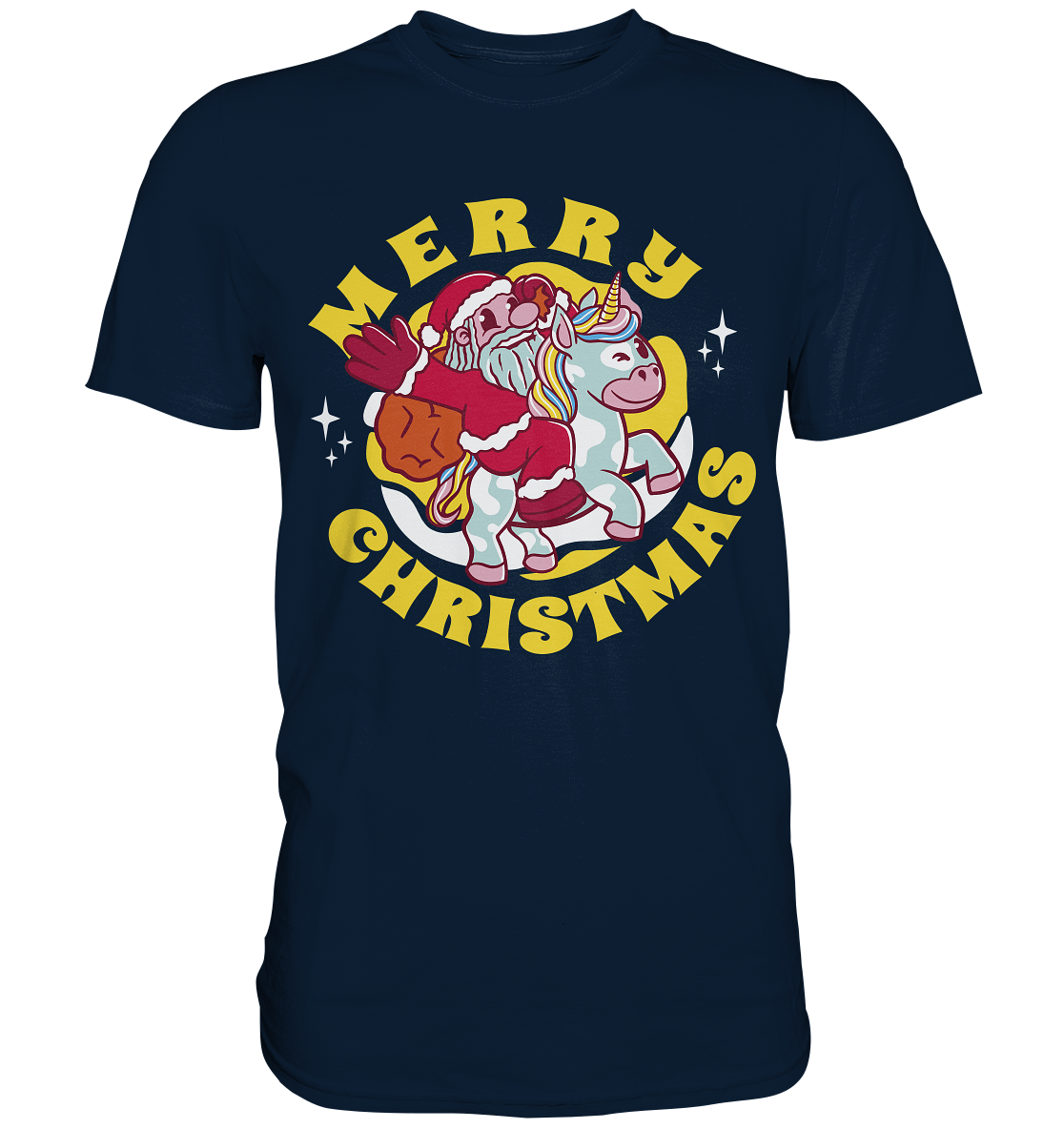 Nikolaus auf Einhorn reitend , Santa Claus Unicorn ,Merry Christmas  - Premium Shirt