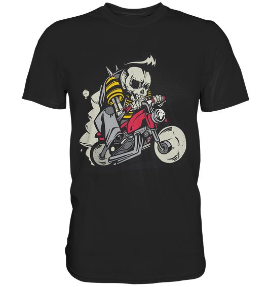 Motorcyclist, Biker Skeleton - Premium Shirt