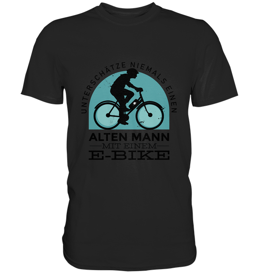 Alten Mann mit einem E-Bike - Premium Shirt