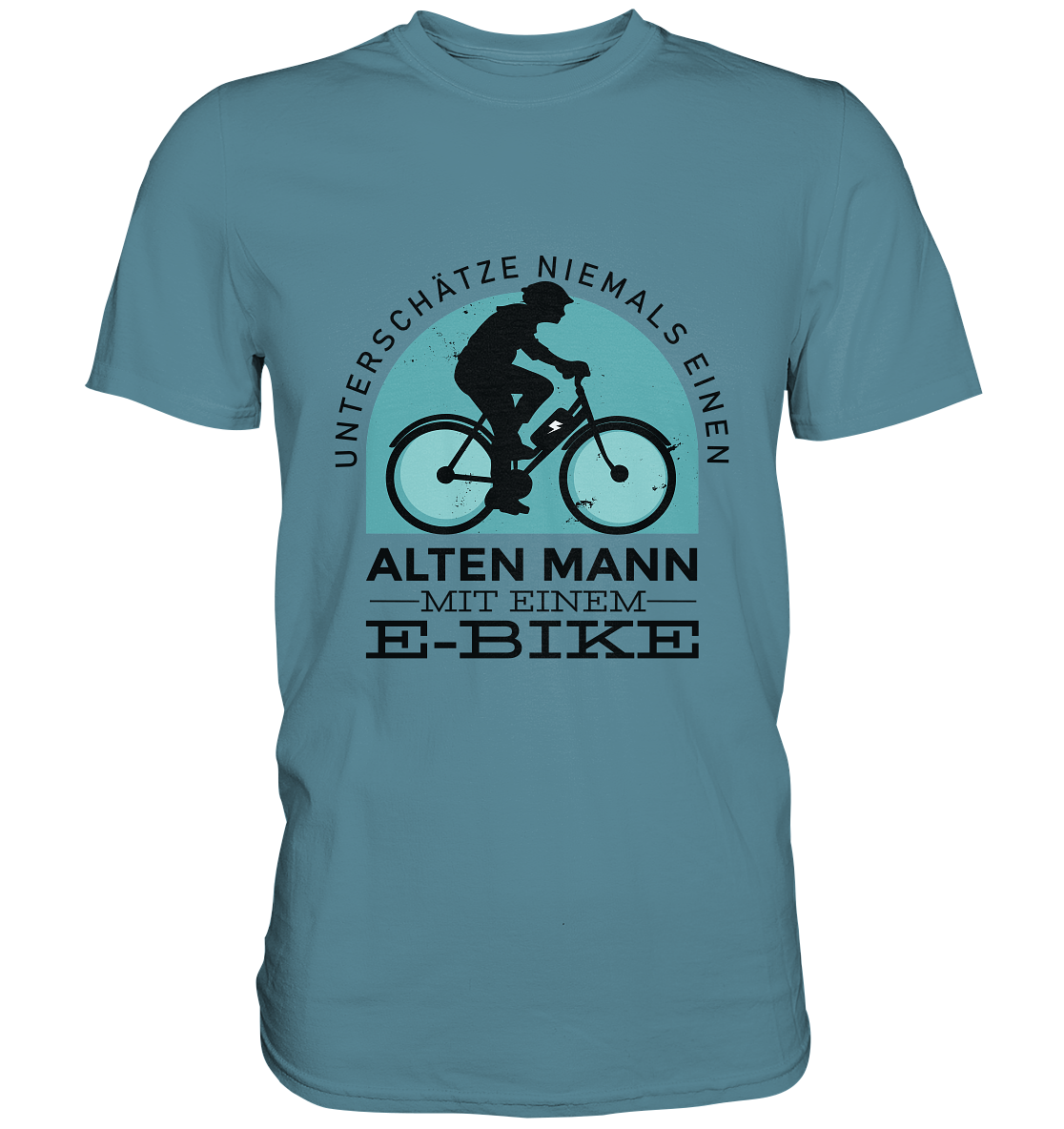 Alten Mann mit einem E-Bike - Premium Shirt