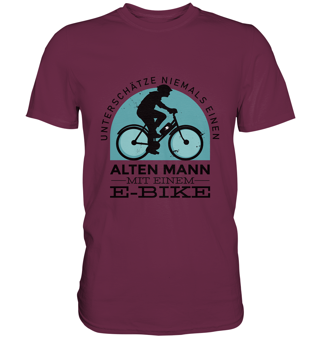 Alten Mann mit einem E-Bike - Premium Shirt