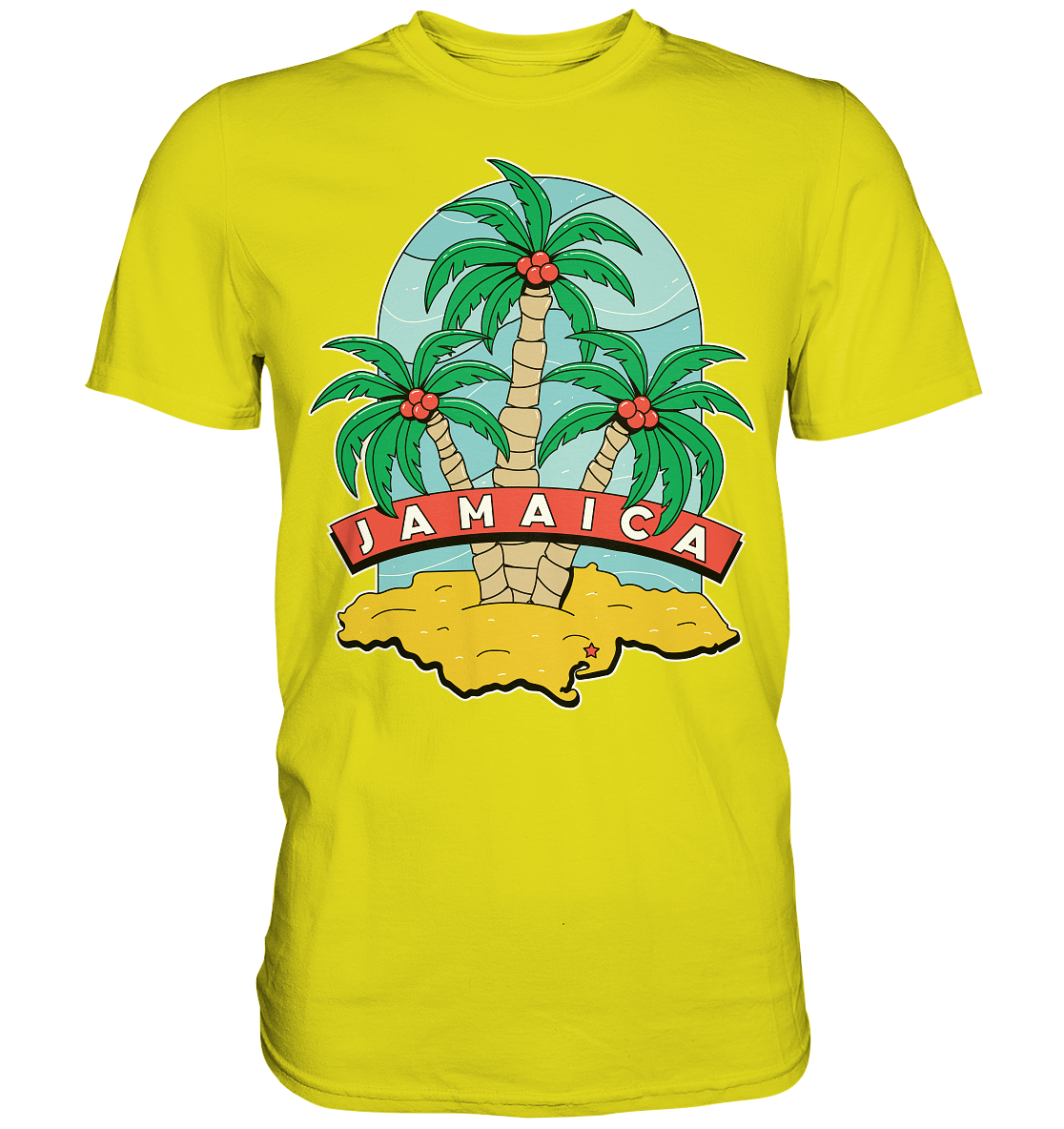 Jamaica Strand mit Palmen  - Premium Shirt