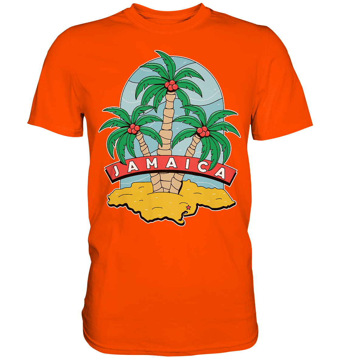 Jamaica Strand mit Palmen  - Premium Shirt