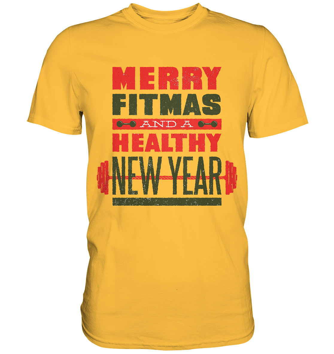 Weihnachtliches Design, Gym, Merry Fitmas and a Healthy New Year - Premium Shirt