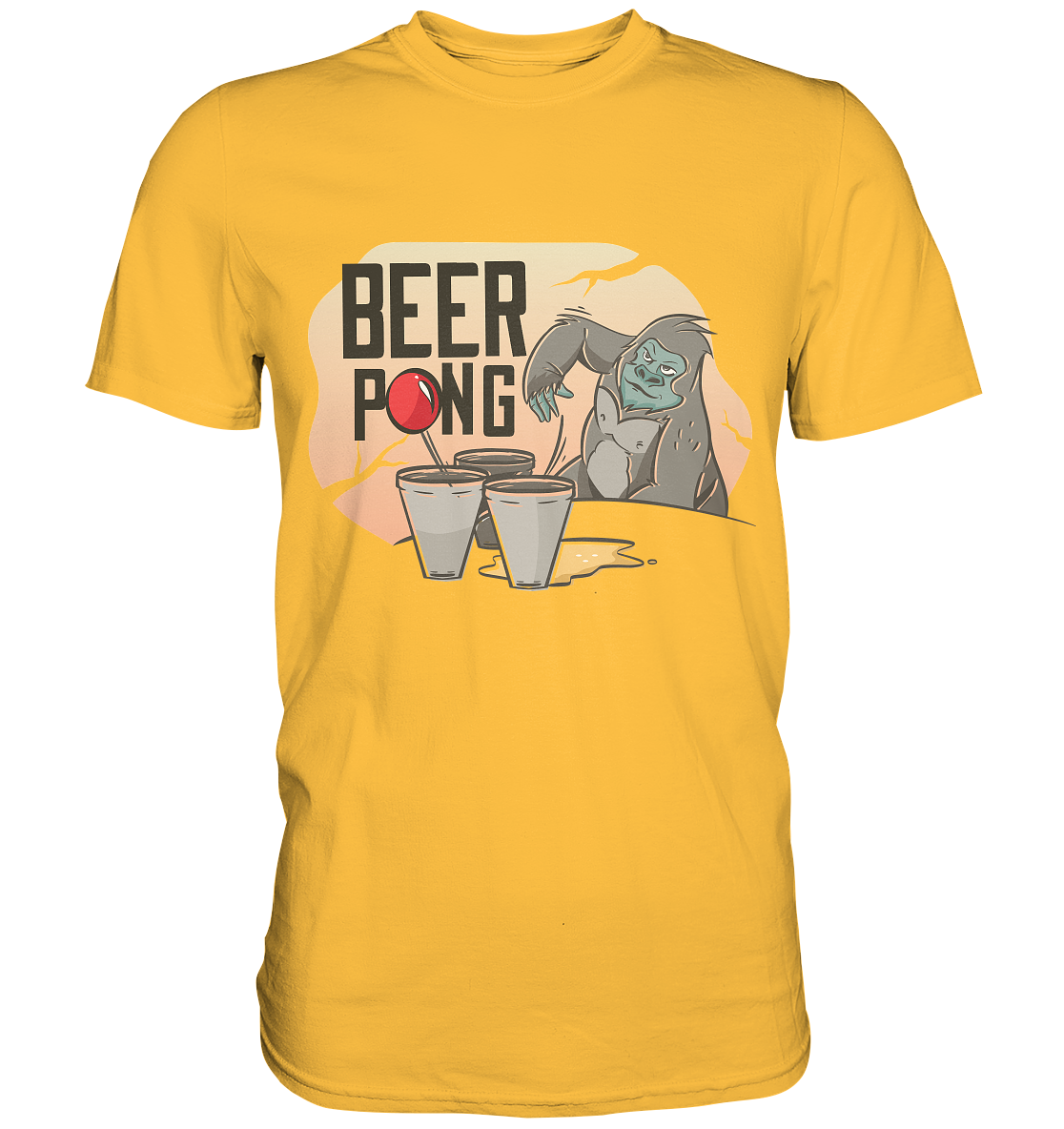 Bier - Beer Pong Gorilla  - Premium Shirt