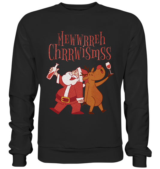 Drunk Santa with Reindeer - Premium Sweatshirt