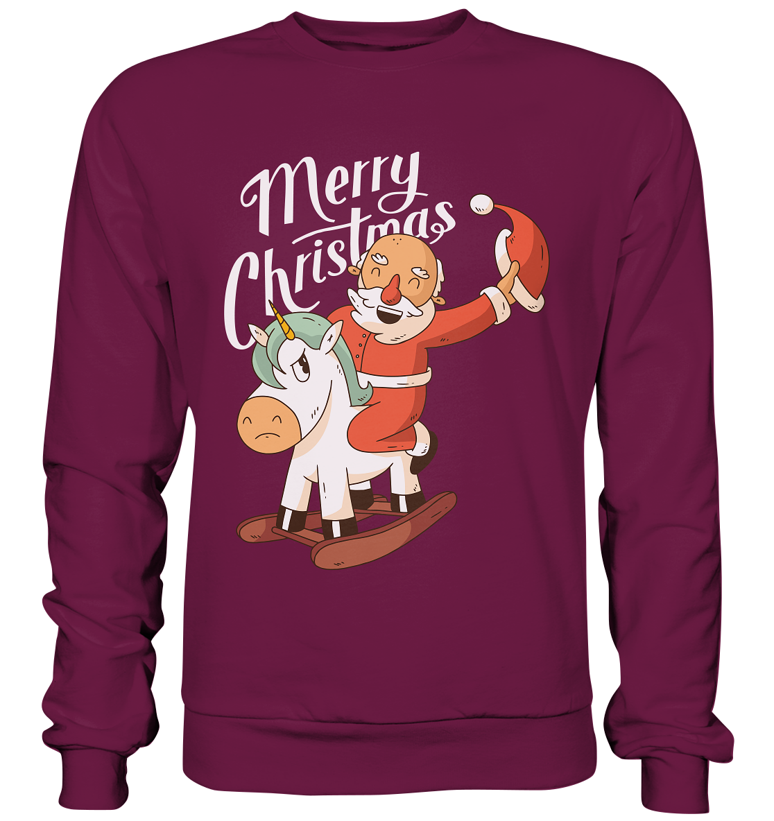 Weihnachten Nikolaus am Schaukelpferd Merry Christmas  - Premium Sweatshirt