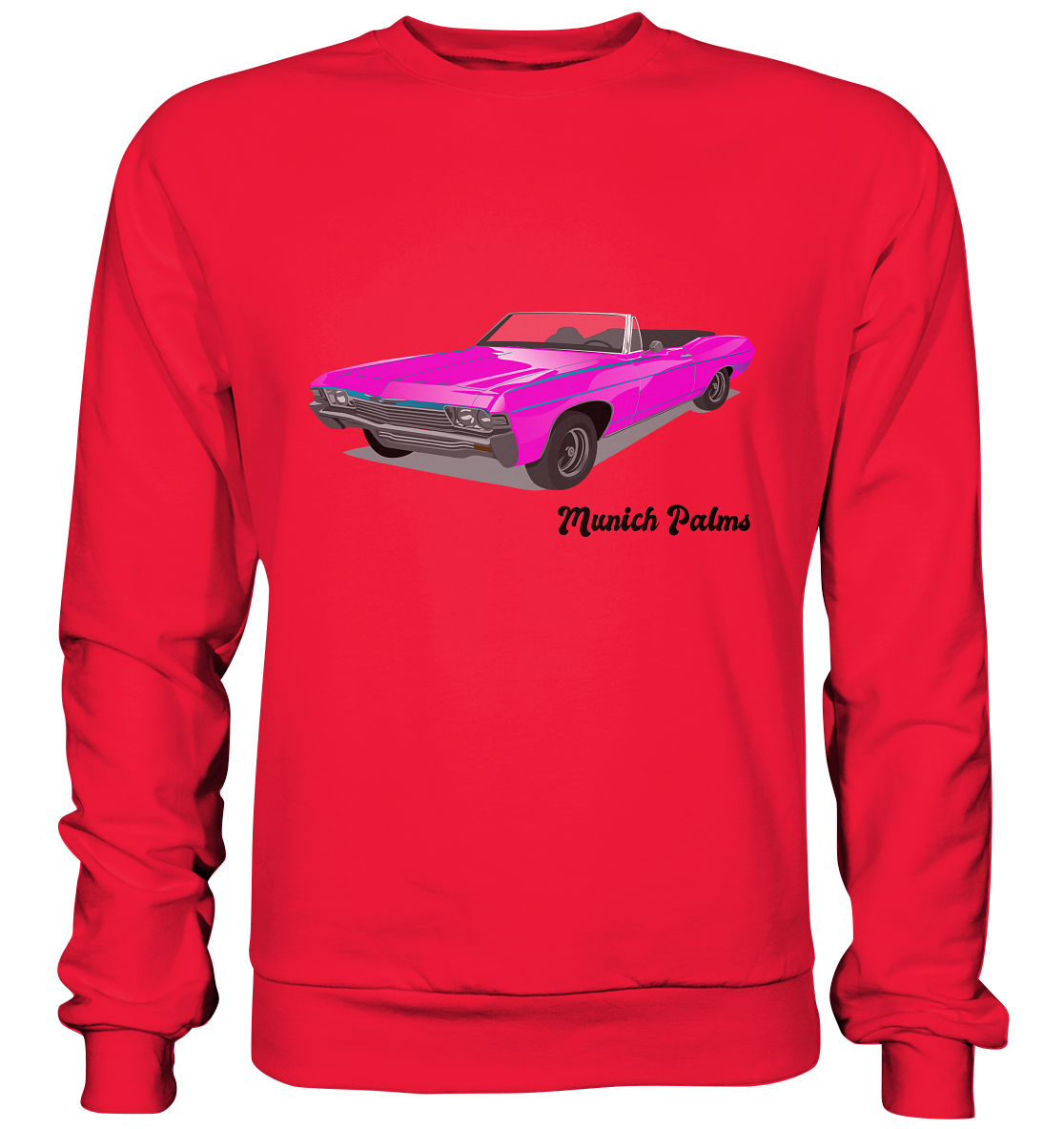 Pink Retro Classic Car Oldtimer , Auto ,Cabrio by Munich Palms - Premium Sweatshirt