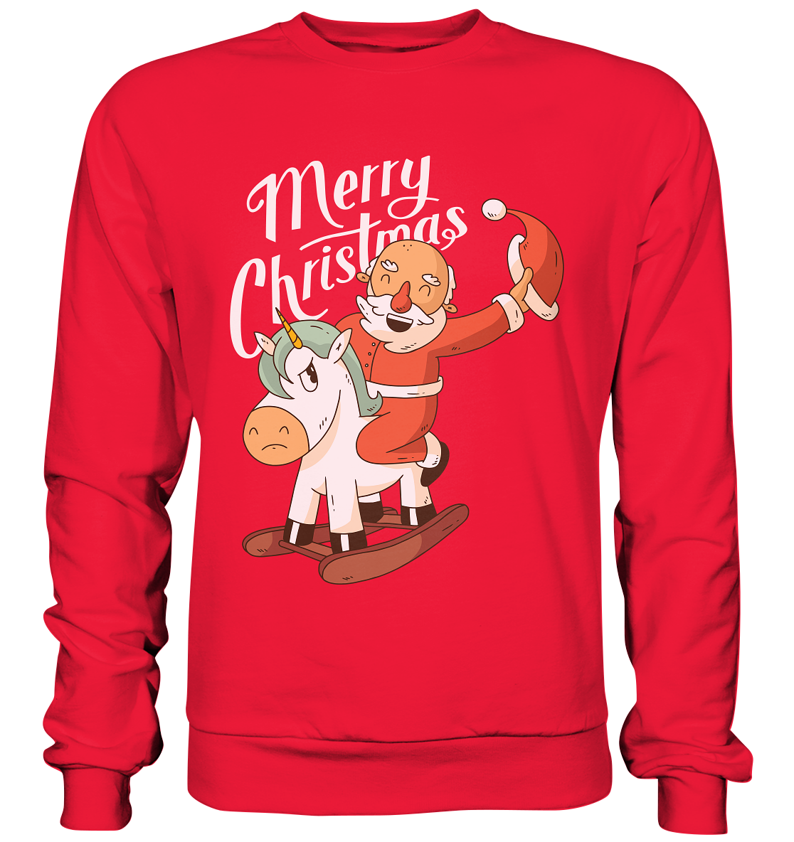 Weihnachten Nikolaus am Schaukelpferd Merry Christmas  - Premium Sweatshirt