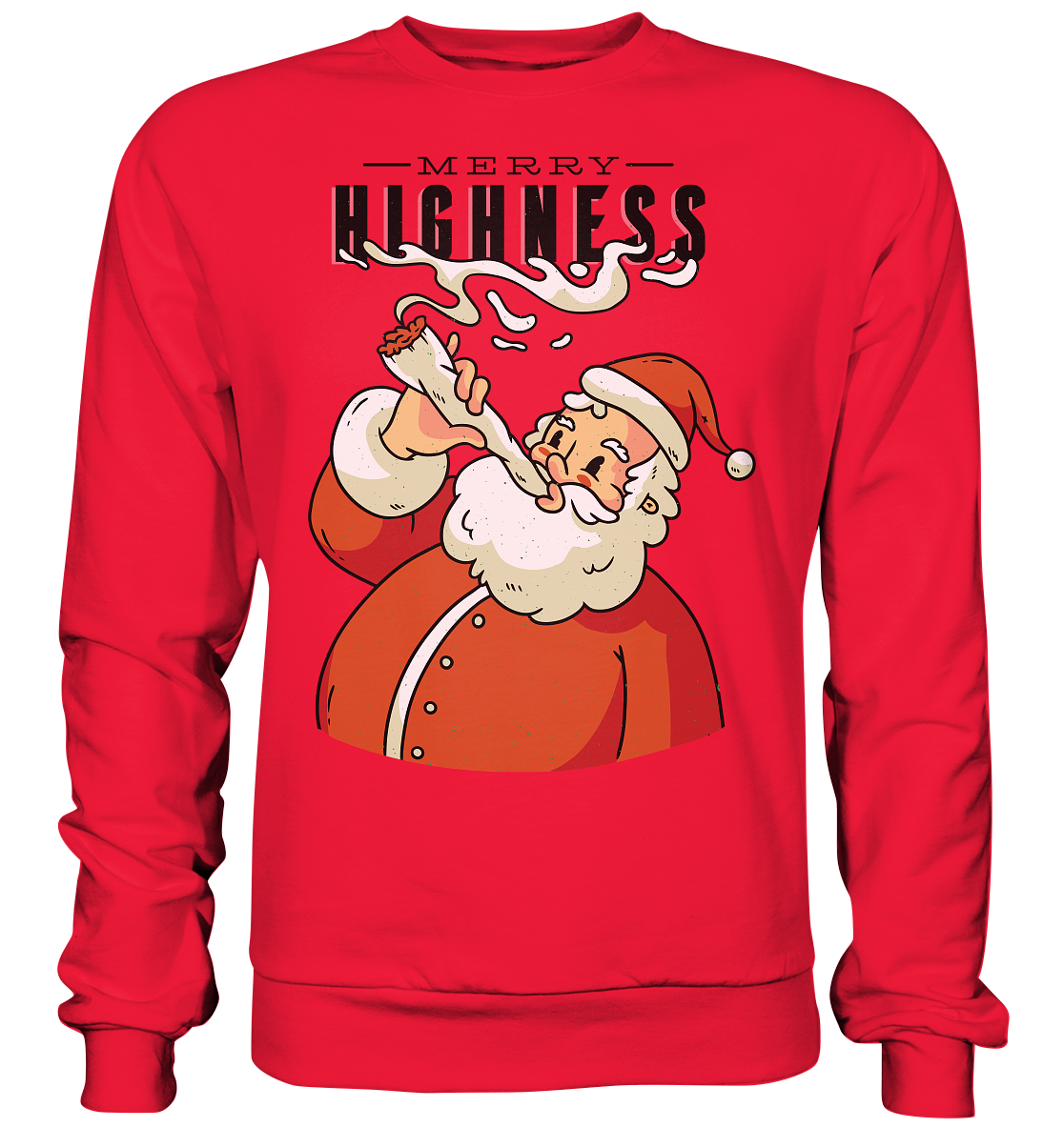 Weihnachten Kiffender Weihnachtsmann Nikolaus Merry Highness - Premium Sweatshirt