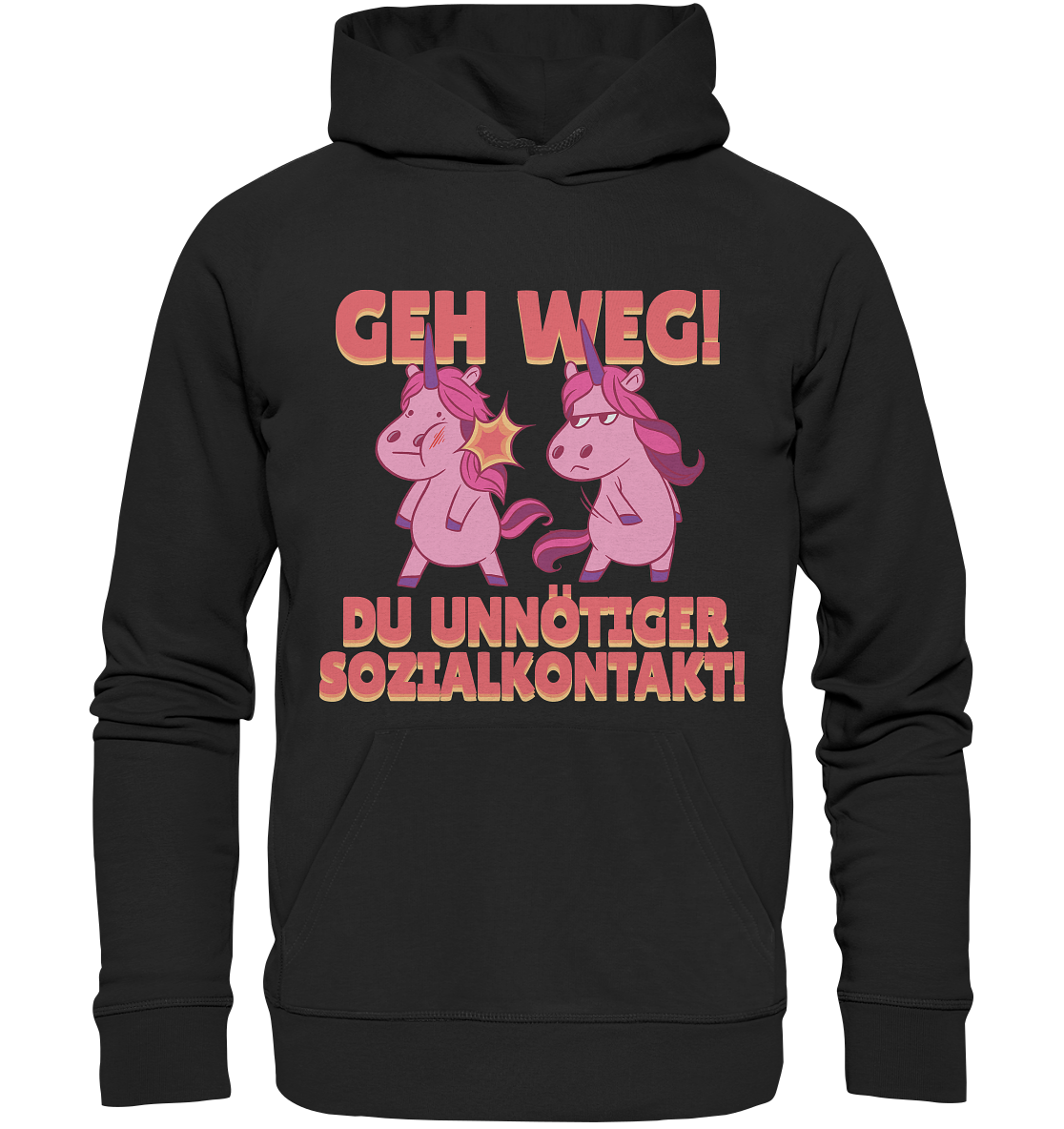 Damen Shirt - Geh weg du unnötiger Sozialkontakt  - Premium Unisex Hoodie - Online Kaufhaus München