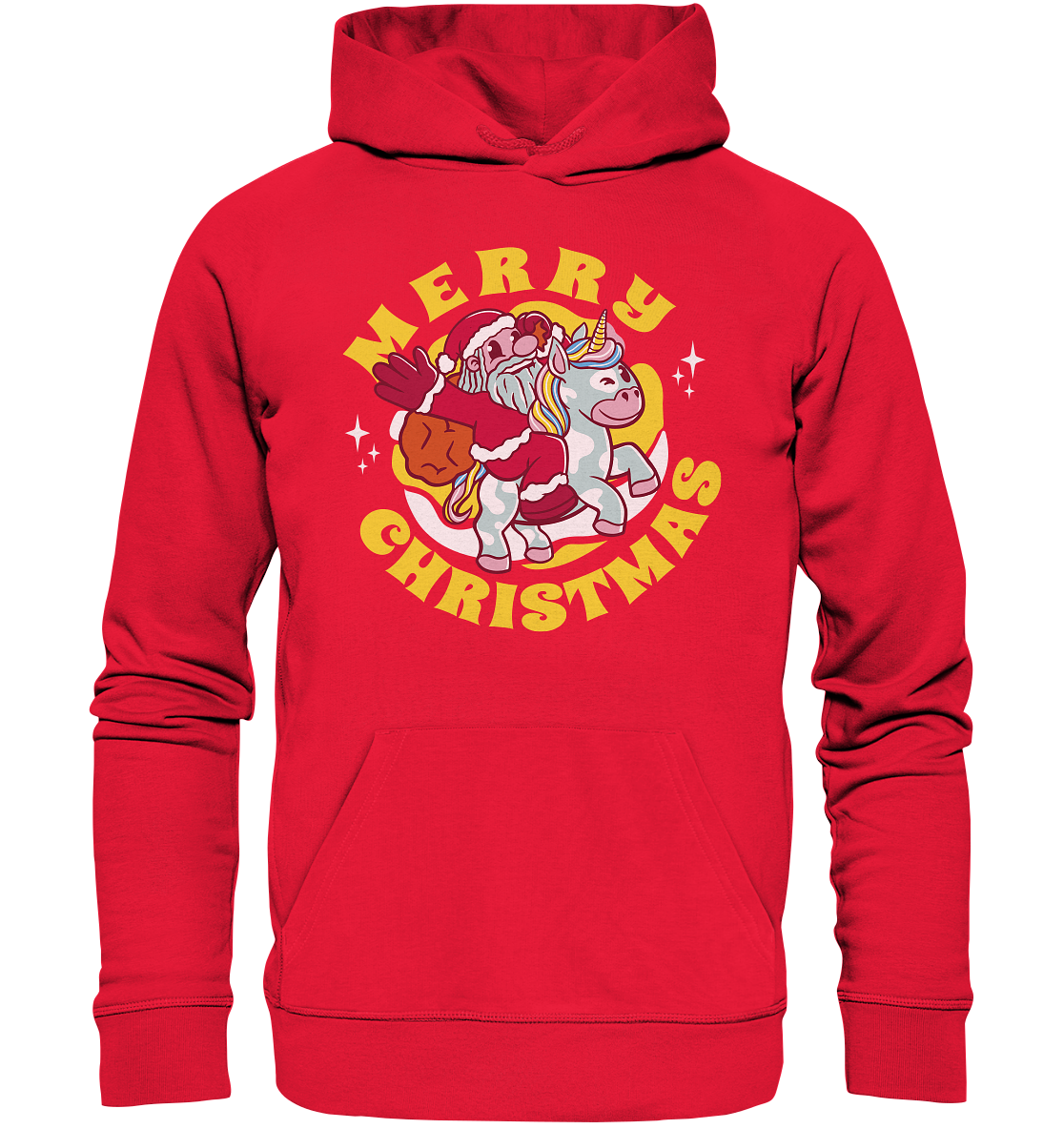 Nikolaus auf Einhorn reitend , Santa Claus Unicorn ,Merry Christmas  - Premium Unisex Hoodie