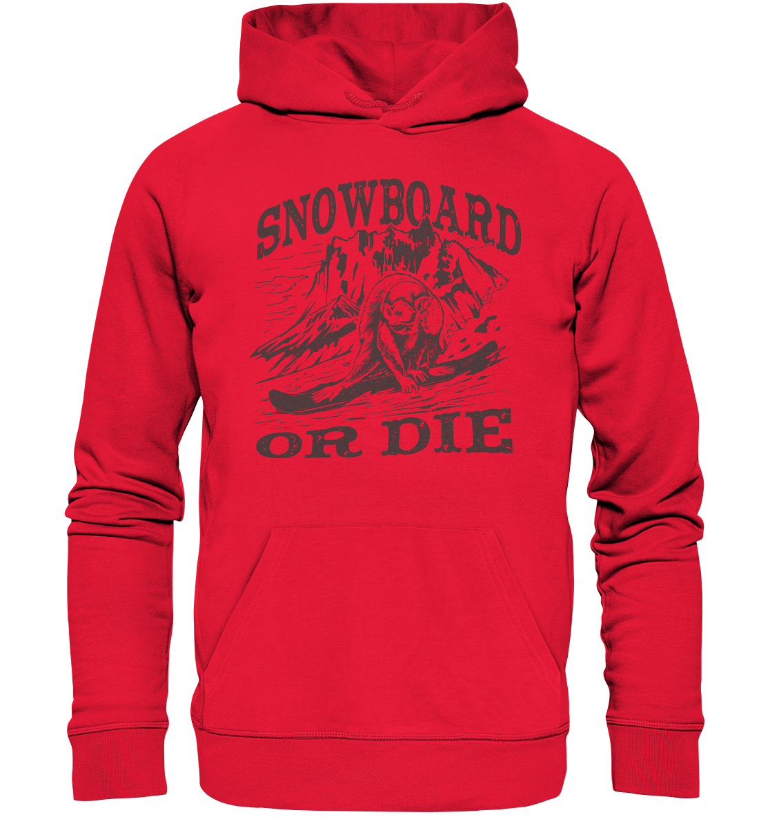 Snowboard or Die , Affe auf einem Snowboard - Premium Unisex Hoodie