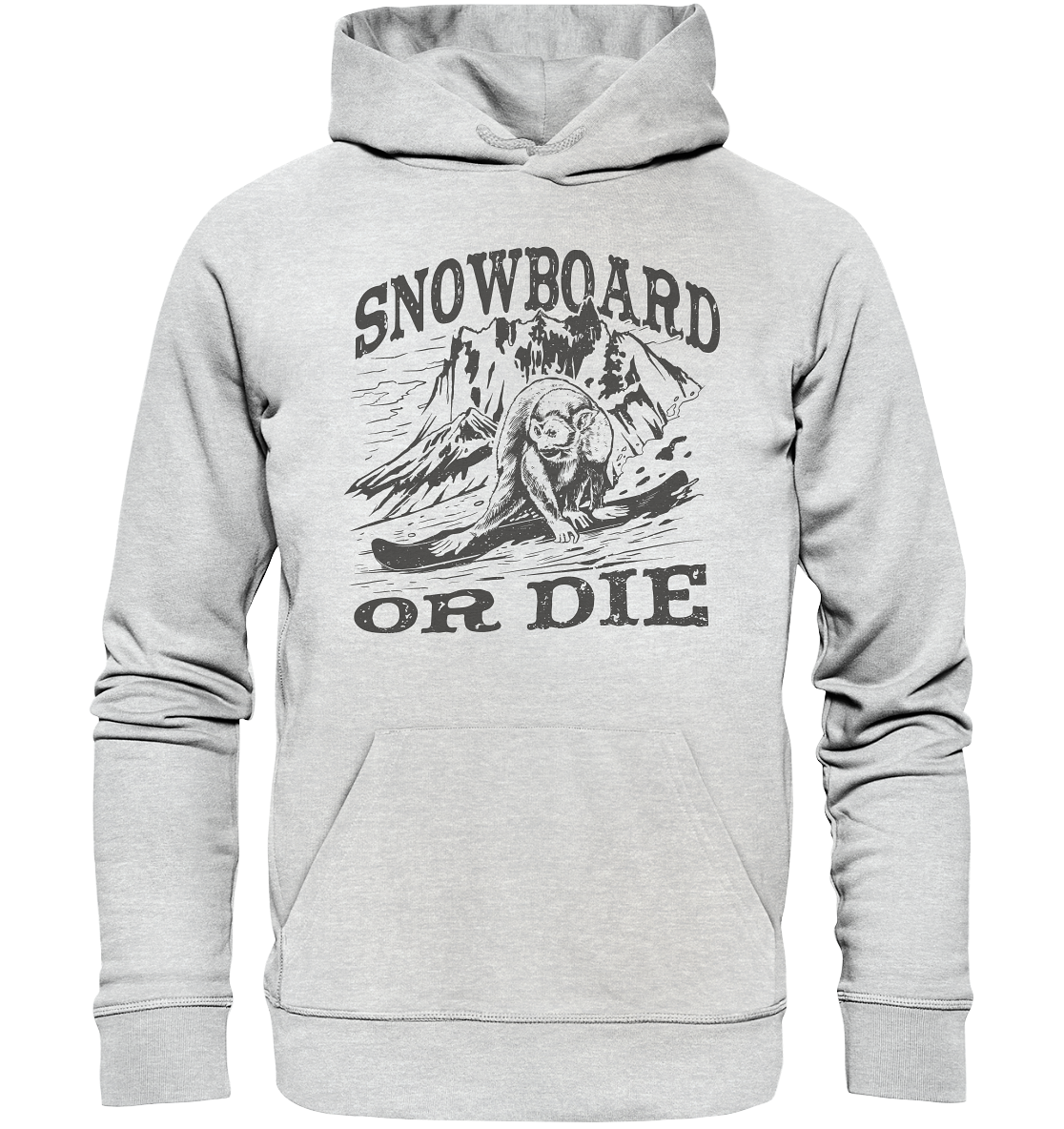 Snowboard or Die , Affe auf einem Snowboard - Premium Unisex Hoodie