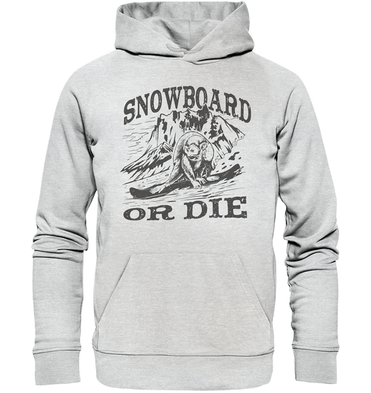 Snowboard or Die , Monkey on a Snowboard - Premium Unisex Hoodie