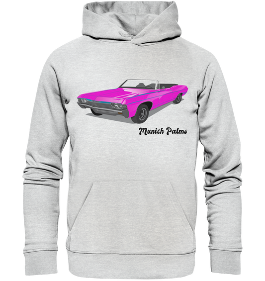 Pink Retro Classic Car Oldtimer, Car, Convertible by Munich Palms - Premium Unisex Hoodie