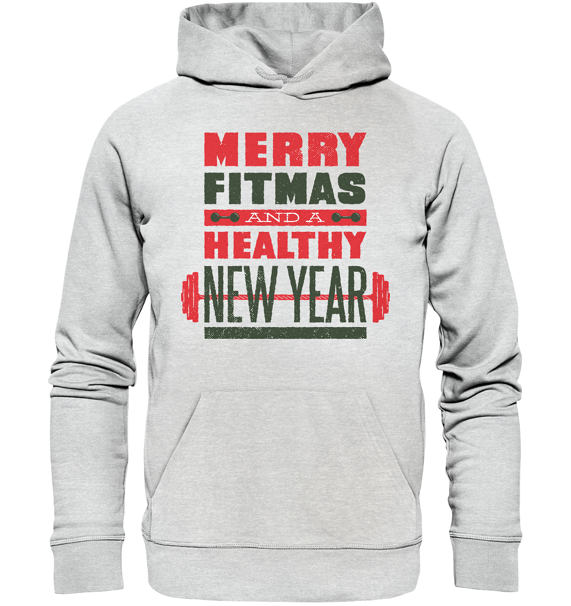 Weihnachtliches Design, Gym, Merry Fitmas and a Healthy New Year - Premium Unisex Hoodie
