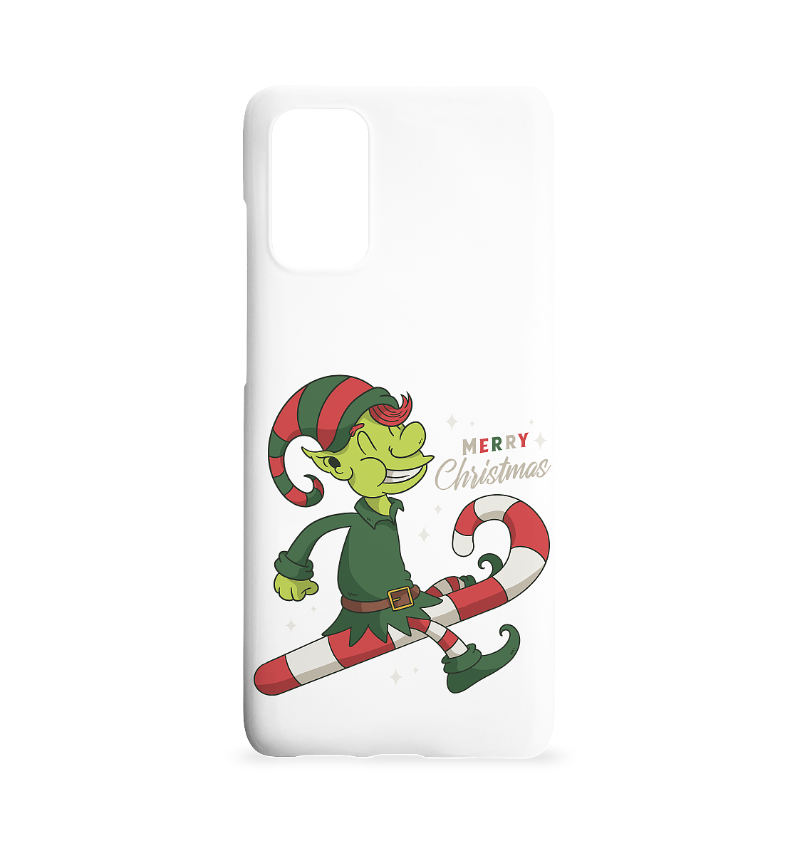 Weihnacht Design Netter Weihnachtself  mit Zuckerstange Merry Christmas - Samsung S20+ Handyhülle