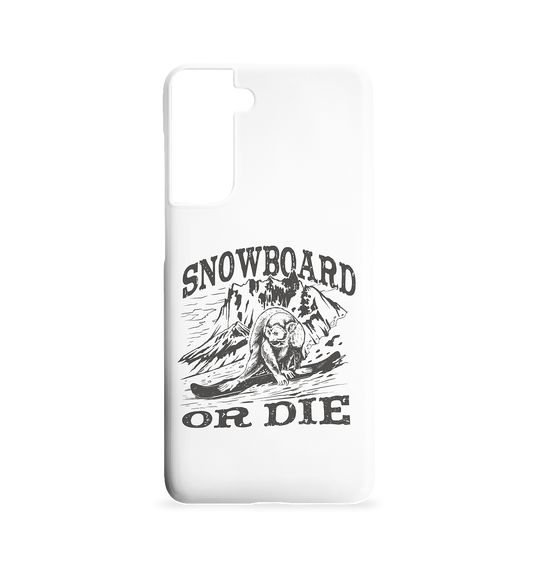 Snowboard or Die , Affe auf einem Snowboard - Samsung S21 Handyhülle