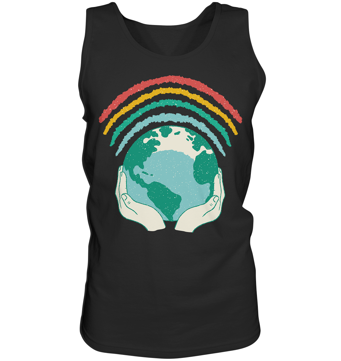 Rainbow with globe in hands - tank top