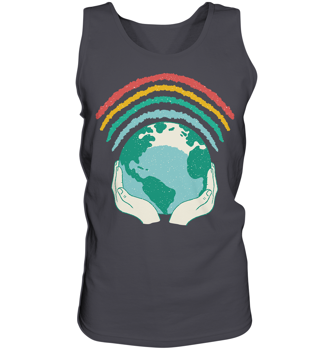 Rainbow with globe in hands - tank top