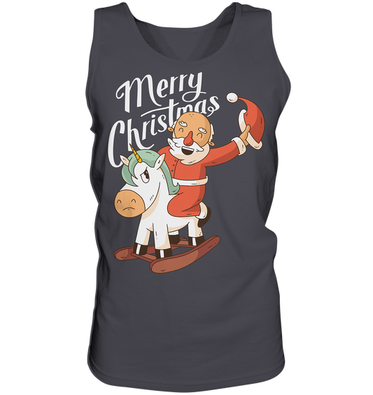 Christmas Santa Claus on the rocking horse Merry Christmas - tank top
