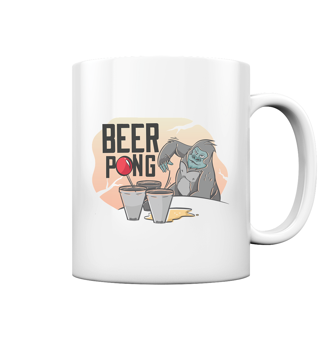 Bier - Beer Pong Gorilla  - Tasse glossy