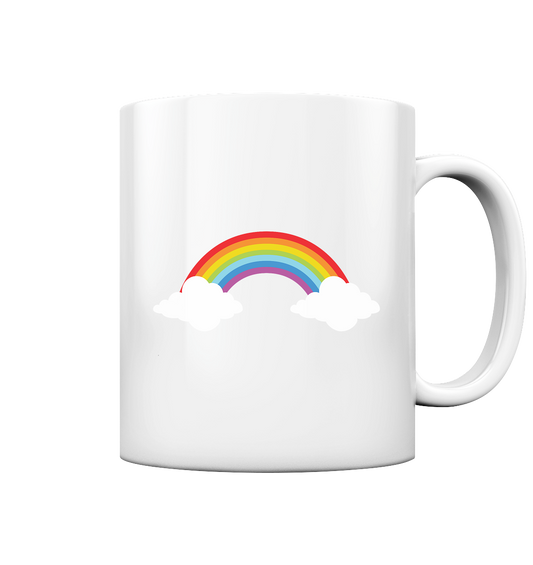 Regenbogen mit Wolken  - Tasse glossy