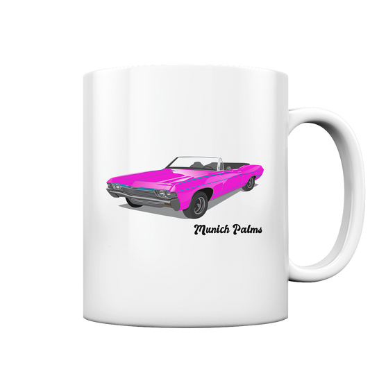 Pink Retro Classic Car Oldtimer, Car, Convertible by Munich Palms - Cup glossy