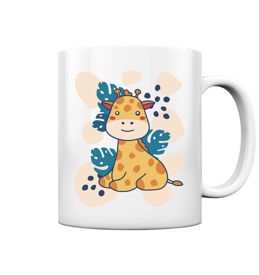 Cute baby giraffe, children's motif - glossy cup