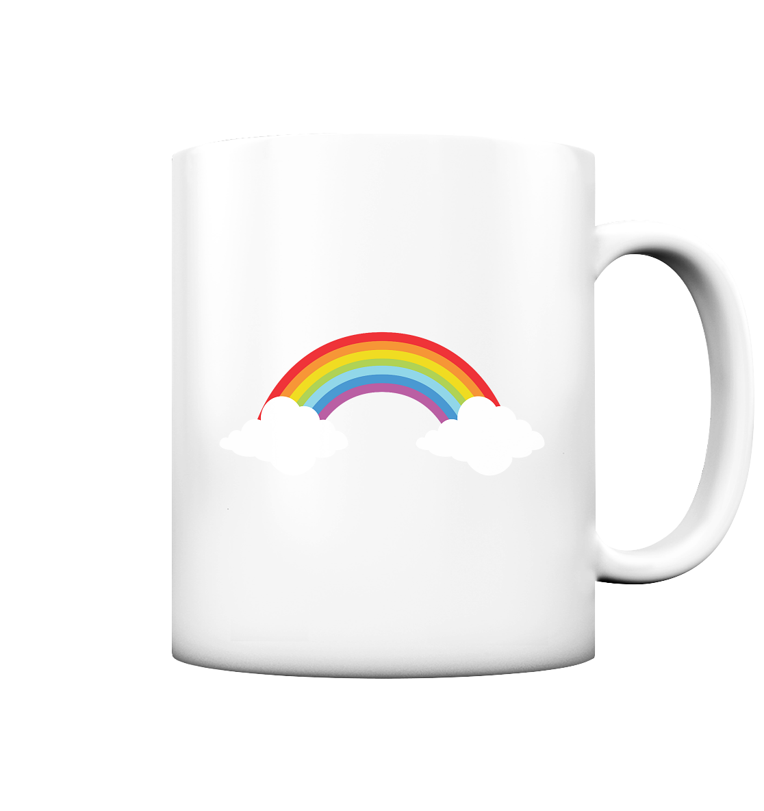 Regenbogen mit Wolken  - Tasse matt