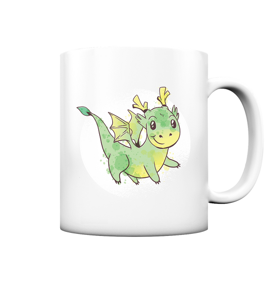 Kleiner grüner Drache ,der Liebling der Kinder - Tasse matt