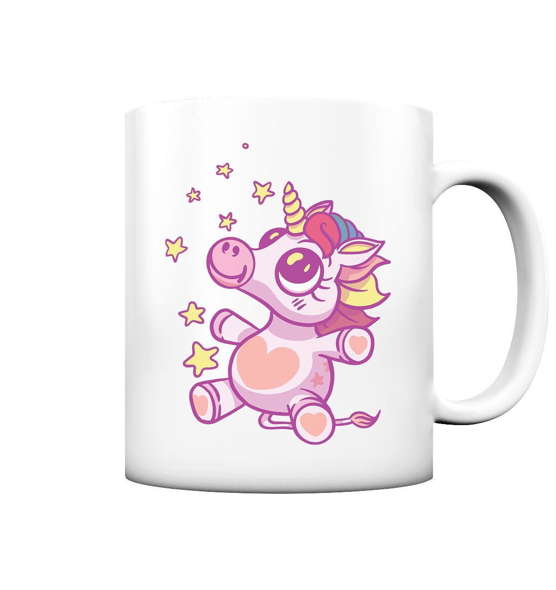 Bébé licorne dino avec étoiles - tasse mate