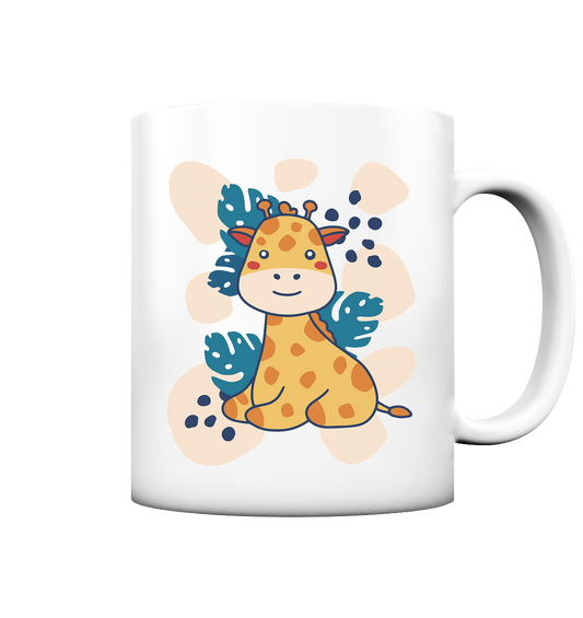 Cute baby giraffe, children's motif - matt cup