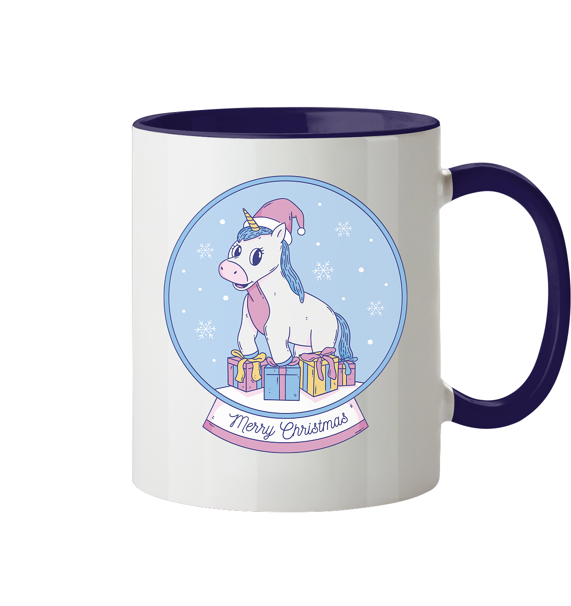 Christmas, Christmas ball with unicorn, Unicorn Merry Christmas - two-tone cup