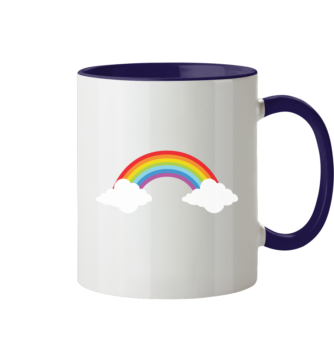 Regenbogen mit Wolken  - Tasse zweifarbig
