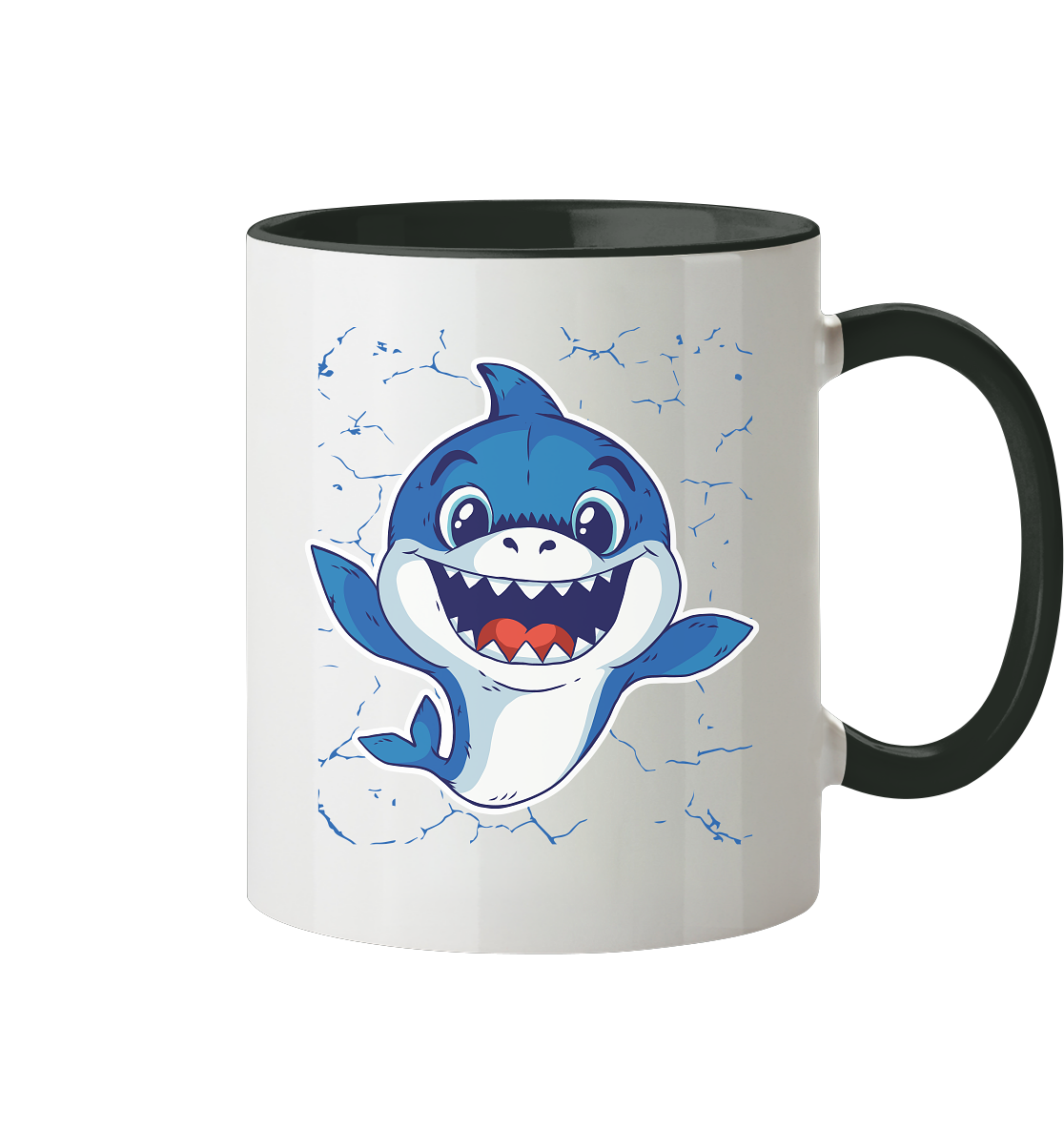 Lachender Baby Haifisch  - Tasse zweifarbig