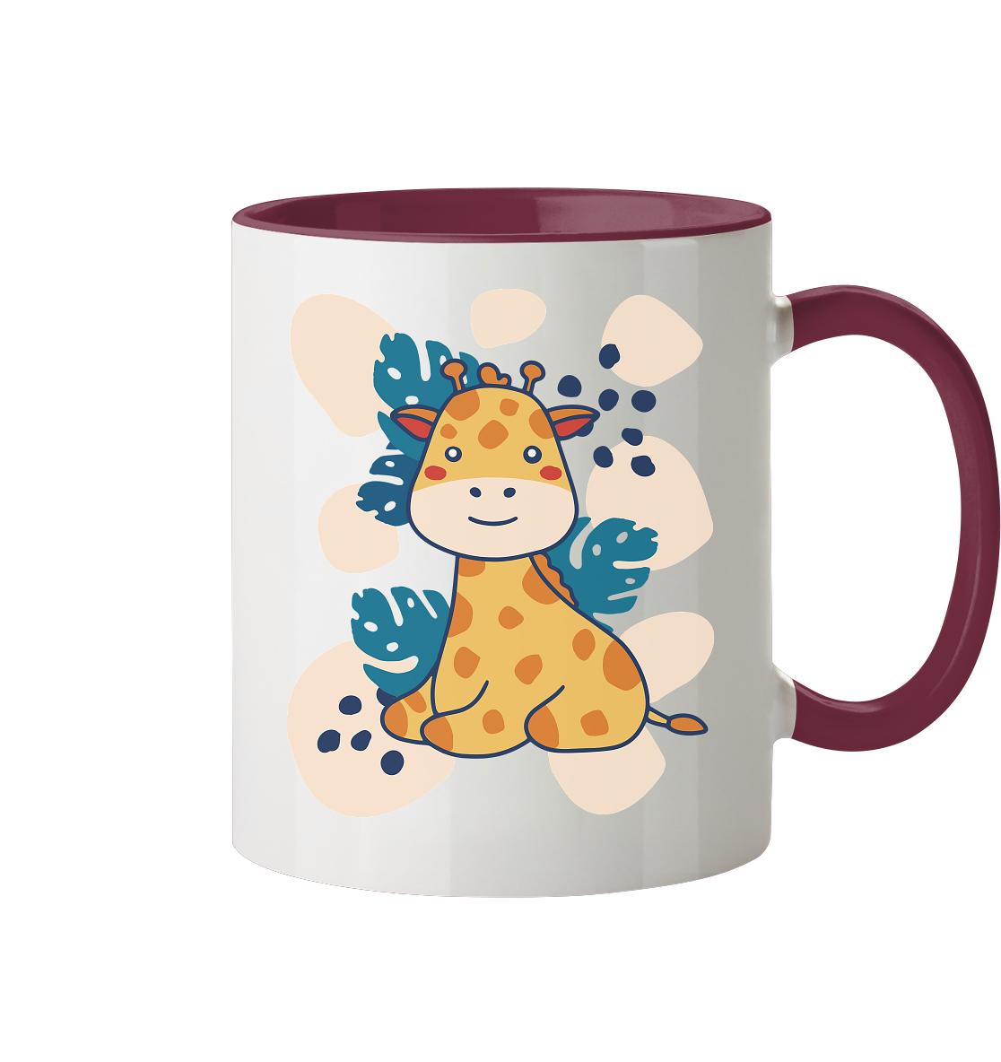 Cute baby giraffe, children's motif - two-tone cup