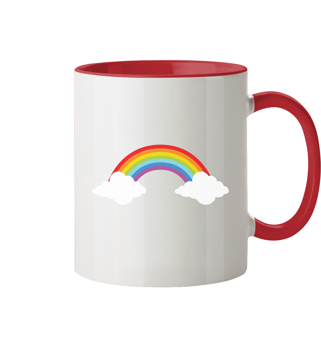 Regenbogen mit Wolken  - Tasse zweifarbig