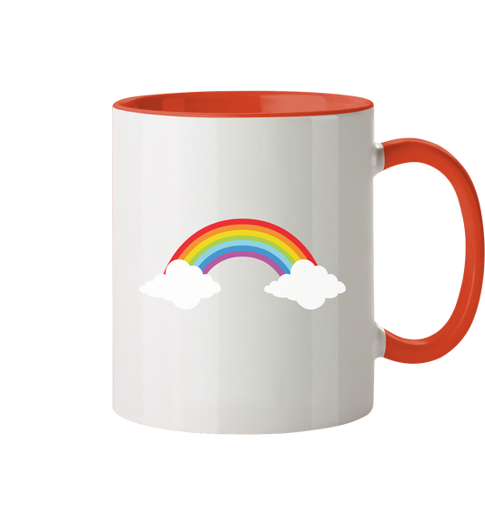 Regenbogen mit Wolken  - Tasse zweifarbig