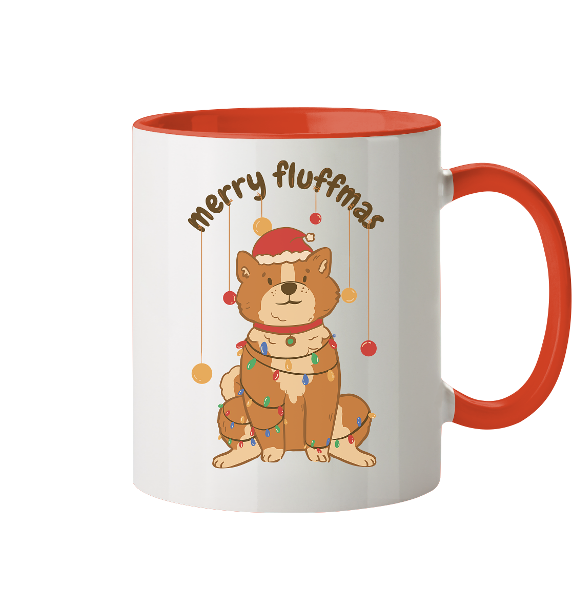 Weihnachtliches Motiv Fun Merry Fluffmas - Tasse zweifarbig