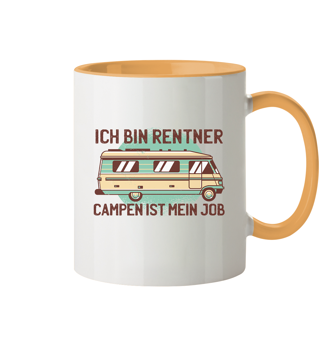 Tasse mit Spruch Ich bin Rentner campen ist mein Job - Tasse zweifarbig - Online Kaufhaus München