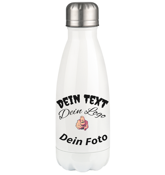 Dein Text ,Dein Logo,Dein Foto , Wunsch Design zum selbst gestalten - Thermoflasche 350ml