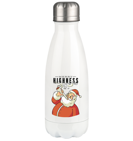 Weihnachten Kiffender Weihnachtsmann Nikolaus Merry Highness - Thermoflasche 350ml