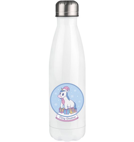 Christmas, Christmas ball with unicorn, Unicorn Merry Christmas - thermo bottle 500ml