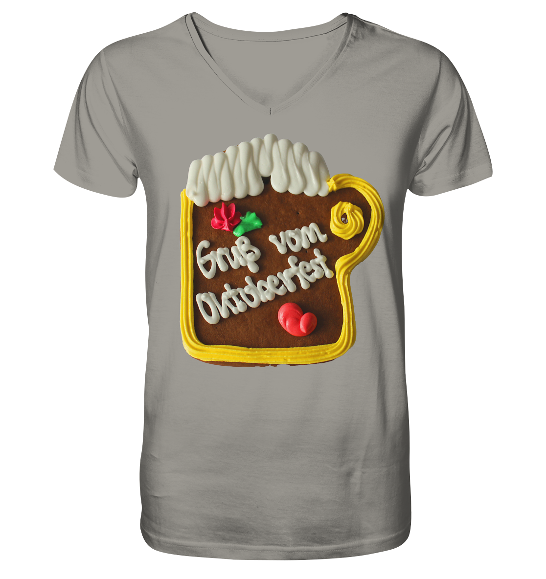 Lebkuchenkrug Gruß vom Oktoberfest ,Herbstferst,Volksfest - V-Neck Shirt