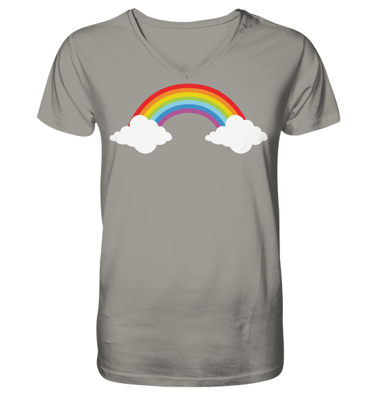 Regenbogen mit Wolken - V-Neck Shirt - Online Kaufhaus München
