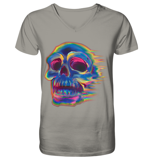 Design human skull, skull, biker - V-neck shirt