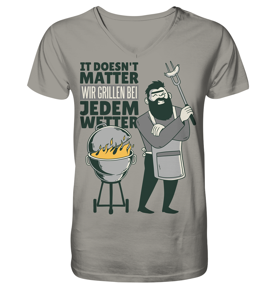 It doesn't Matter wir grillen bei jedem Wetter  - V-Neck Shirt